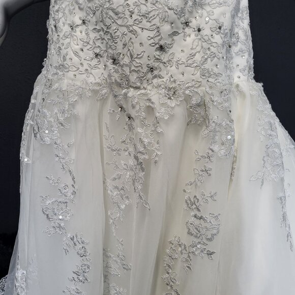NWT~$1599~DA VINCI~SZ 6~IVORY STRAPLESS EMBELLISHED BALL GOWN WEDDING DRESS - Picture 4 of 16